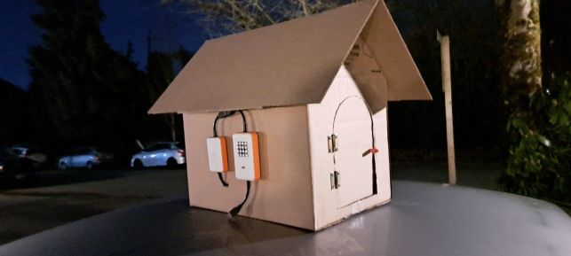 A cardboard house made smart with CodyNick gadgets and coding (Canada)